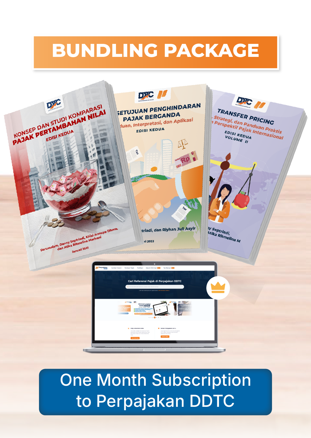 Buku PPN Edisi Kedua + Buku P3B Edisi Kedua + Buku Transfer Pricing Edisi Kedua Volume II + 1 Bulan Perpajakan DDTC Premium