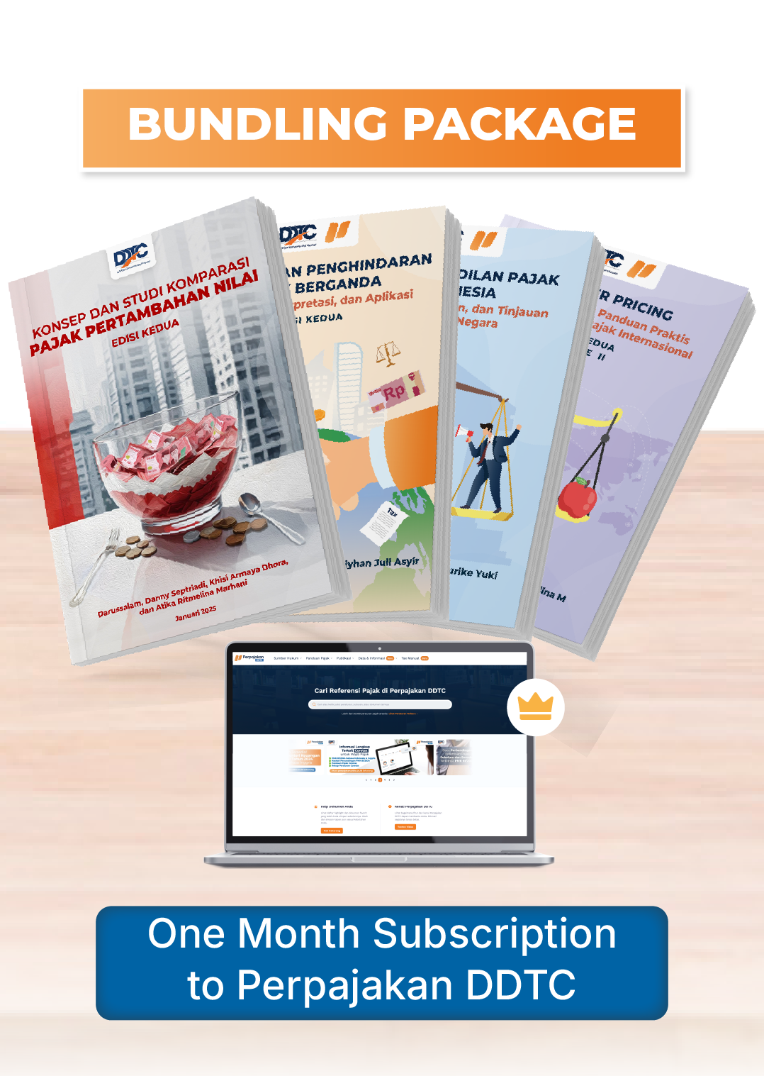 Buku PPN Edisi Kedua + Buku P3B Edisi Kedua + Buku Lembaga Peradilan + Buku Transfer Pricing Edisi Kedua Vol. II + 1 Bulan Perpajakan DDTC Premium