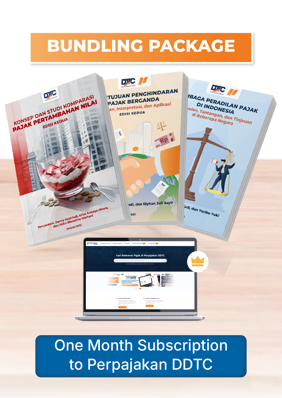 Buku PPN Edisi Kedua + Buku P3B Edisi Kedua + Buku Lembaga Peradilan + 1 Bulan Perpajakan DDTC Premium